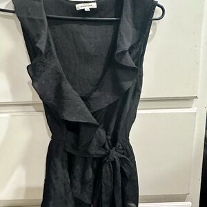 Max Studio Flawless Silhouette Black Ruffle top NWOT